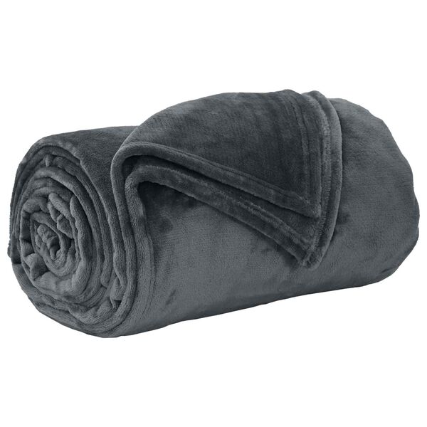 vidaXL Throw Blanket Dark Grey 150 x 200 cm Fleece