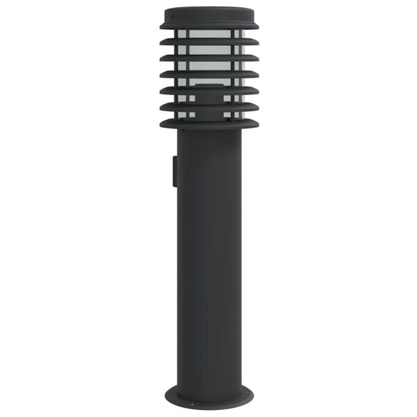 vidaXL Outdoor Floor Lamp with Outlet Black 60 cm Stainless Steel