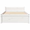 vidaXL Bed Frame without Mattress White Solid Wood 75x190 cm Small Single