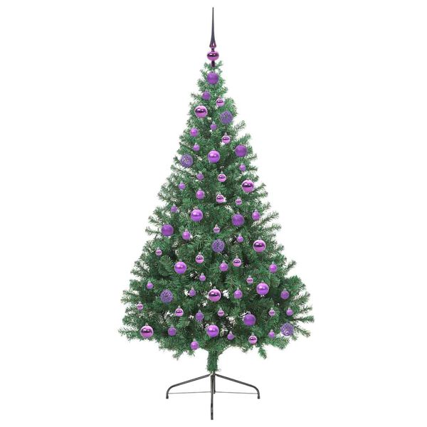 vidaXL Artificial Pre-lit Christmas Tree Green 180 cm PVC