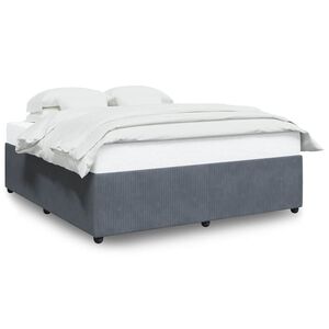 vidaXL Bed Frame without Mattress Dark Grey Super King Velvet