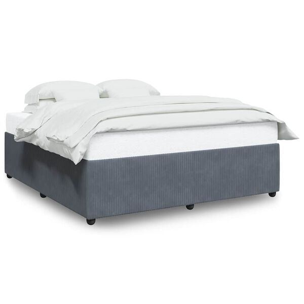 vidaXL Bed Frame without Mattress Dark Grey Super King Velvet