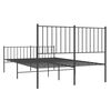 vidaXL Metal Bed Frame without Mattress with Footboard Black 120x190cm