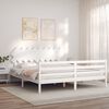 vidaXL Bed Frame without Mattress White Super King Size Solid Wood