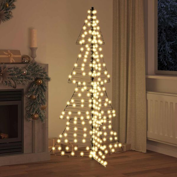 vidaXL Christmas Tree with 240 LEDs Warm White 180 cm Rattan