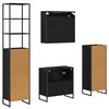 vidaXL Bathroom Furniture Set with Drawer Black Oak Engineered Wood