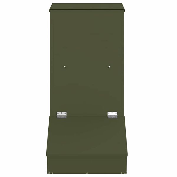 vidaXL Pig Feeder Olive Green 55 x 38 x 76 cm Cold-Rolled Steel
