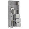 vidaXL Highboard Concrete Grey 69.5x34x180 cm Engineered Wood
