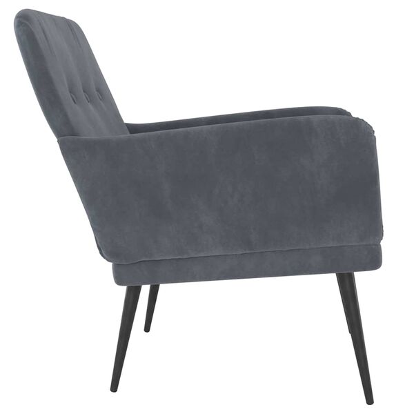 vidaXL Armchair Dark Grey 79 x 62 x 79 cm Velvet