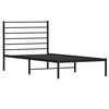 vidaXL Metal Bed Frame without Mattress with Headboard Black 100x200cm