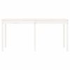 vidaXL Garden Table White 159.5x82.5x76 cm Solid Wood Pine