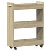 vidaXL Cabinet with Wheels Sonoma Oak 60x22x79 cm Engineered Wood
