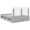 vidaXL Bed Frame Grey Sonoma 140 x 200 cm Solid Pine Wood