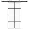 vidaXL Sliding Door with Hardware Set Black 102.5x205 cm ESG Glass
