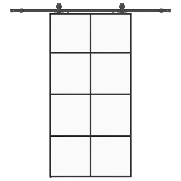 vidaXL Sliding Door with Hardware Set Black 102.5x205 cm ESG Glass