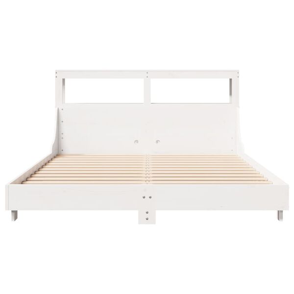 vidaXL Bed Frame without Mattress White 120x190 cm Small Double Solid Wood Pine