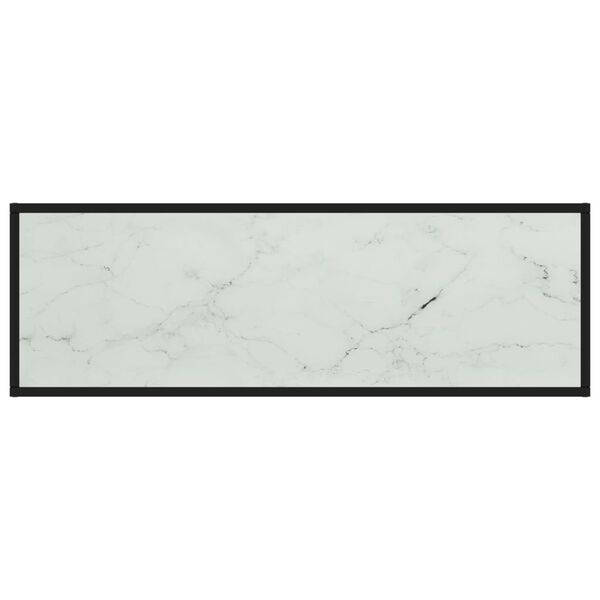 vidaXL TV Cabinet Black with White Marble Glass 120x40x40 cm