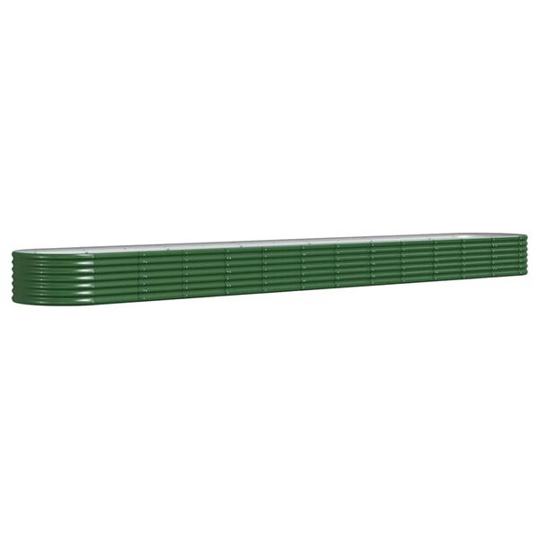 vidaXL Garden Raised Bed Galvanised Steel 512x80x36 cm Green