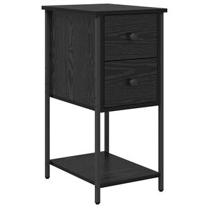 vidaXL Bedside Cabinet Black oak 32 x 42 x 70 cm Engineered wood
