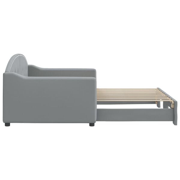 vidaXL Daybed with Trundle without Mattress Light Grey 90x190 cm Single