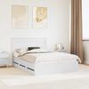 vidaXL Bed Frame with Drawer White 150 x 200 cm Engineer Wood