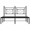 vidaXL Metal Bed Frame without Mattress with Headboard Black 140x200cm