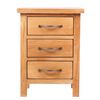 vidaXL Nightstand with 3 Drawers 40x30x54 cm Solid Oak Wood