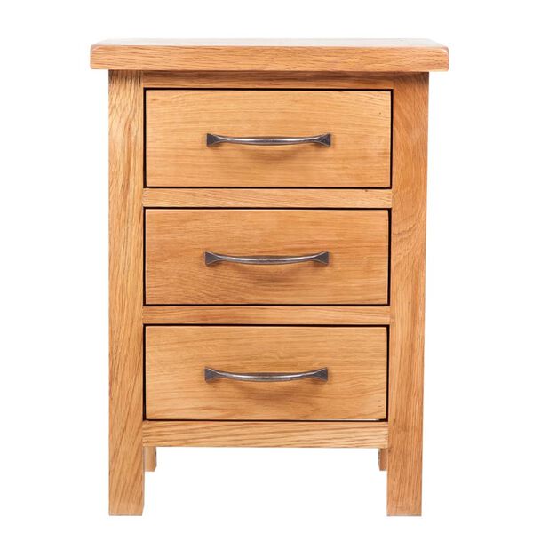 vidaXL Nightstand with 3 Drawers 40x30x54 cm Solid Oak Wood