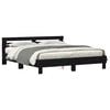 vidaXL Bed Frame with LED Black Oak 200 x 200 cm Engineered Wood