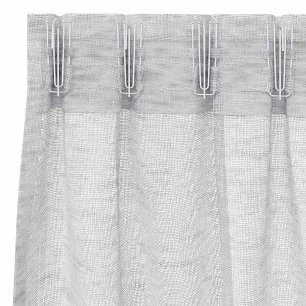 vidaXL Voile Curtain 2 pcs Light Grey 260 x 140 cm Polyester