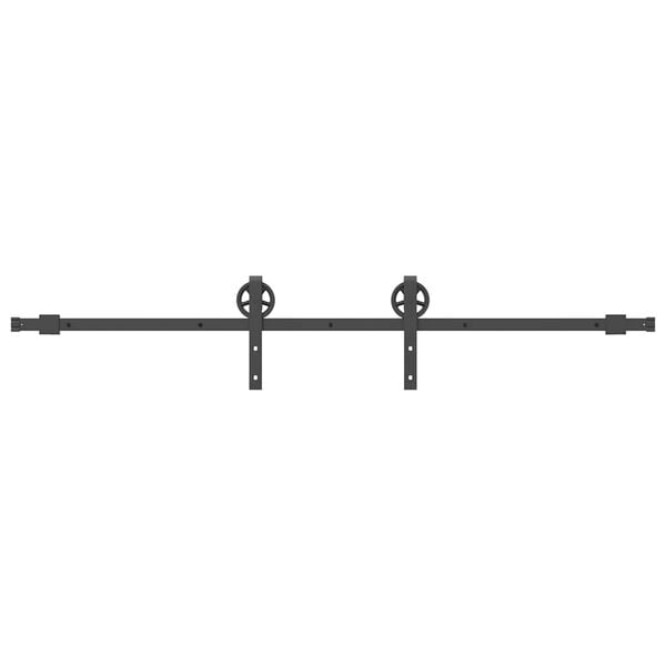 vidaXL Sliding Door Hardware Kit 200 cm Steel Black