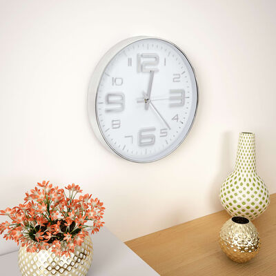 vidaXL Wall Clock 30 cm Silver