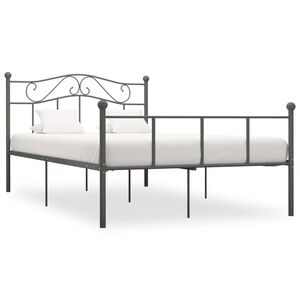vidaXL Bed Frame without Mattress Grey Metal 160x200 cm
