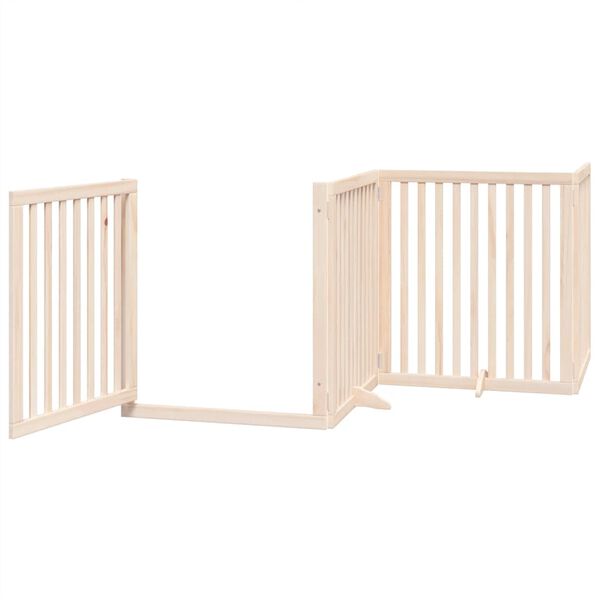 vidaXL Dog Gate with Door Foldable 12 Panels 960 cm Poplar Wood