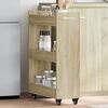 vidaXL Cabinet with Wheels Sonoma Oak 60x22x79 cm Engineered Wood