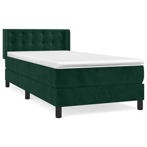 vidaXL Box Spring Bed with Mattress Dark Green 80x200 cm Velvet