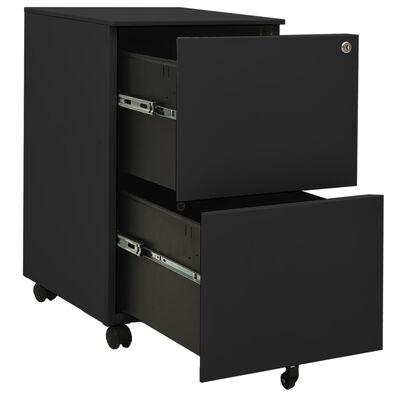 vidaXL Mobile File Cabinet Anthracite 39x45x67 cm Steel