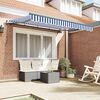 vidaXL Retractable Awning Blue and White 250 x 200 cm