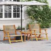 vidaXL Garden Chairs with Table 3 pcs Beige 45 x 45 x 40 cm