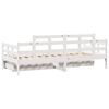 vidaXL Daybed with Drawers without Mattress White 90x200 cm Solid Wood