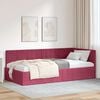 vidaXL Corner Bed Frame with Headboard Wine Red 90 cm x 200 cm Velvet