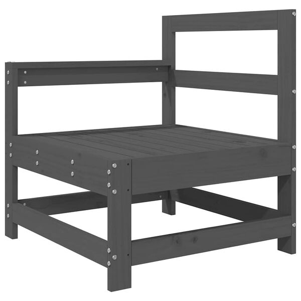 vidaXL Garden Chair with Cushions Grey Solid Wood Pine