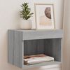 vidaXL Bedside Cabinets with LED Lights Wall-mounted 2 pcs Grey Sonoma