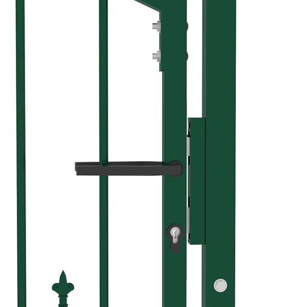 vidaXL Fence Gate with Spikes Steel 104x97 cm Green