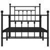 vidaXL Metal Bed Frame without Mattress with Footboard Black 90x190cm