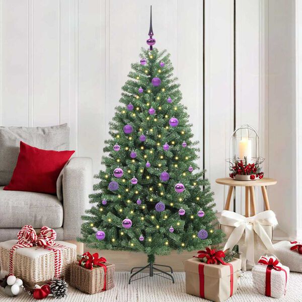 vidaXL Artificial Hinged Christmas Tree Green 150 cm PVC and Metal