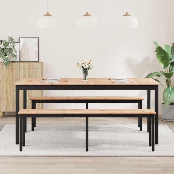 vidaXL Dining Table Natural 180 x 90 x 75 cm Solid Pine Wood
