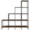 vidaXL Bookcase Smoked Oak 122x30x132 cm Engineered Wood and Metal