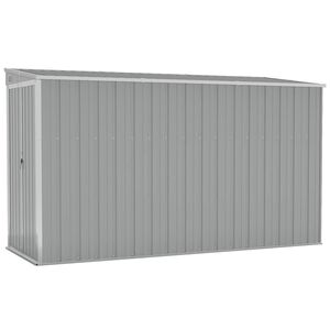 vidaXL Wall-mounted Garden Shed Grey 118x288x178 cm Galvanised Steel