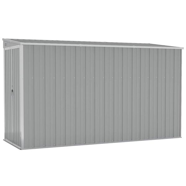 vidaXL Wall-mounted Garden Shed Grey 118x288x178 cm Galvanised Steel